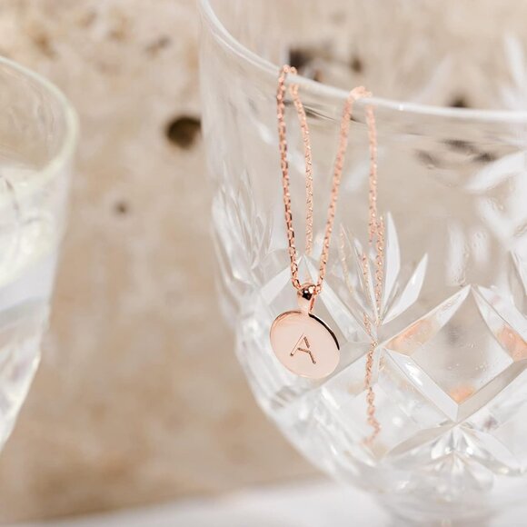 14K Gold Plated Initial Letter Pendant Necklace for Women | Gold Alphabetical In - Picture 3 of 5